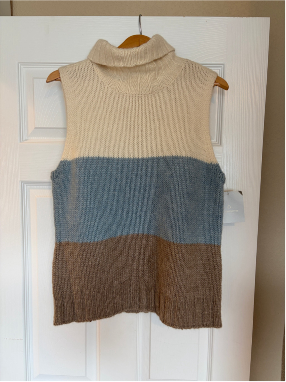 NWT Vintage Liz Claiborne Collection Angora Sleeveless Sweater XL Colorblock K4